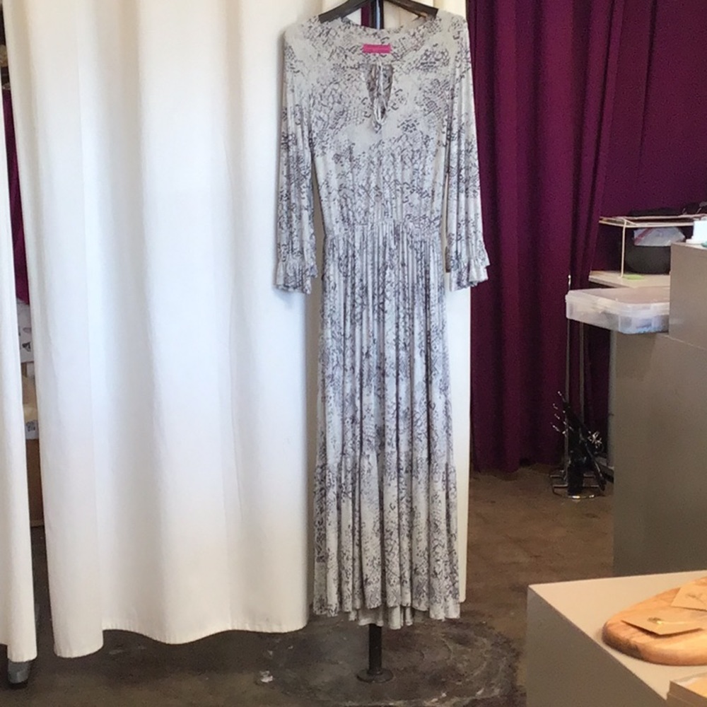 Melissa Masse snake print jersey maxi dress